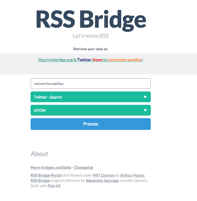 Creer un flux RSS avec RSSBridge